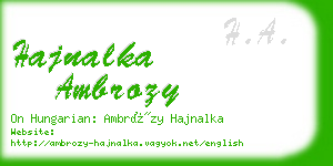 hajnalka ambrozy business card